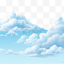 蓝天图片_蓝天或天空背景中的逼真云彩