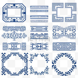 中国的一套边框、边框、图案、结