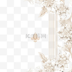 泰国装饰图片_带边框和现代线条泰式装饰的模板