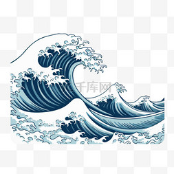 海浪风暴图片_手绘的海浪。写生海浪拍打潮水。