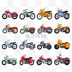 大型独立式摩托车彩色剪贴画集，