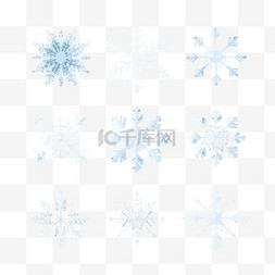 雪花天气背景图片_蓝色背景下的冬季雪花插图