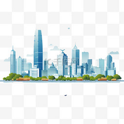 蓝色现代建筑图片_广东天际线。广东省最突出的建筑