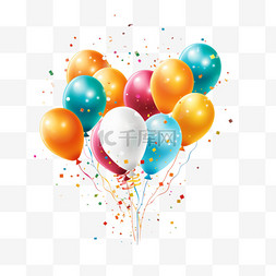 奢华派对图片_奢华的气球和五彩纸屑祝你生日快