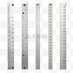 笔直的背图片_公制英制和十进制英寸尺子套装。
