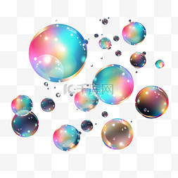 液体球体图片_五颜六色的闪闪发亮的各种大小的