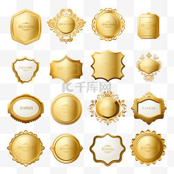 徽章nft图片_奢华的金色徽章和标签