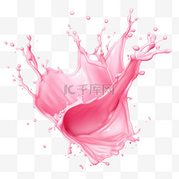 白花石榴图片_向量洒上逼真的果汁或粉色水