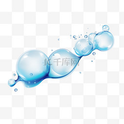 蓝色水滴背景图片_蓝色背景中清晰的气泡设计元素向