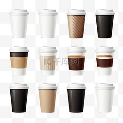 纸咖啡杯图片_一套纸咖啡杯