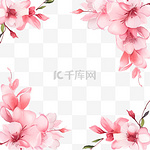 粉色水彩花框背景