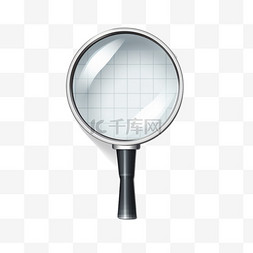 灰色商业背景图片_方格背景上的放大镜
