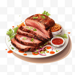 鸡腿鸡翅手绘元素图片_食品烤肉烤鸡腿菜品图肉食小吃