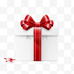 打开的礼品盒图片_红色丝带的惊喜白色礼品盒。打开