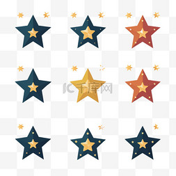 星星的小图标图片_闪烁的星星矢量图标设置为平面样