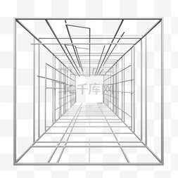 抽象建筑图片图片_抽象三维透视室内线框矢量设计