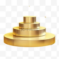 金色圆形舞台图片_3D风格的讲台造型为金色奢华的背