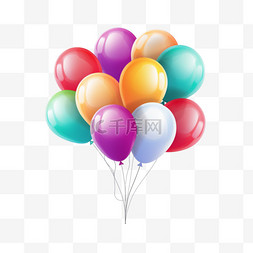 惊喜派对图片_可爱多彩的装饰性气球