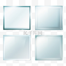 玻璃框素材图片_逼真透明玻璃窗套装