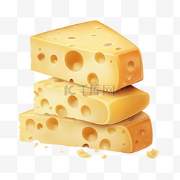 奶酪牛奶图片_奶酪孤立卡通艺术插图
