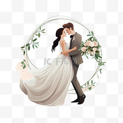 花园玫瑰花图片_带有婚礼仪式的标志，用于品牌和