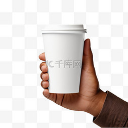 咖啡杯套刀版图图片_拿着咖啡杯的手