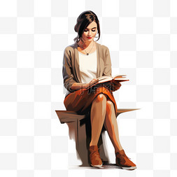 拿书的女人图片_拿着铅笔和书的坐着的女人