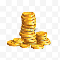 3d符号图片_堆叠的钱和金币3D卡通风格的图标