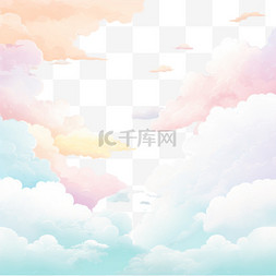 天空素材无云图片_天空背景采用粉色和手绘风格