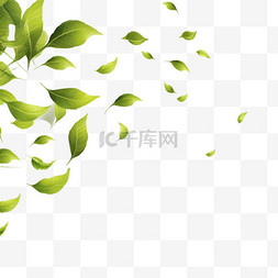 绿叶图标图片_清新的绿叶迎风飘扬