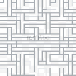 黑白简单条纹图片_直线正方形直线无缝矢量图案。栅