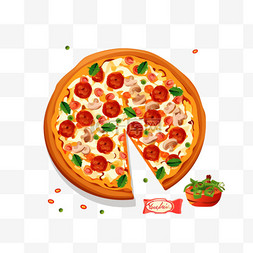 美食促销横幅图片_平面设计的比萨饼促销横幅