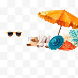 热浪来袭图片_夏季销售横幅模板，带有夏季海滩