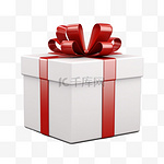 红色丝带的惊喜白色礼品盒。打开单独的礼品盒。祝圣诞快乐，新年愉快。