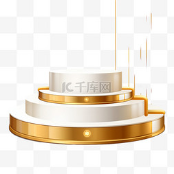 圆形3d舞台图片_3D风格的讲台造型为金色奢华的背