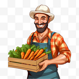 农夫图片_拿着胡萝卜的农夫
