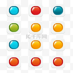触点按钮组采用扁平设计