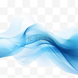 柔和的蓝色图片_透明背景上的蓝色波浪形
