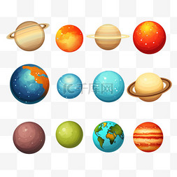 地球插图图片_太阳、月亮、水星、金星、地球、