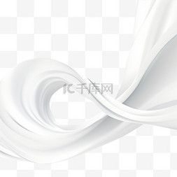 白色针织线特效图片_使用白色颜色集的逼真风漩涡矢量