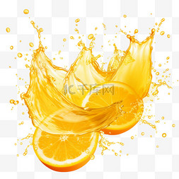 橙汁水花水花图片_油、橙汁或柠檬汁飞溅，黄色液体