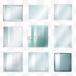 逼真透明玻璃窗套装