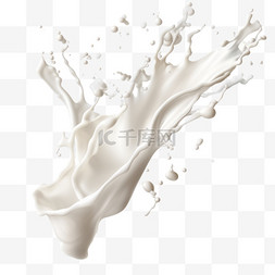 晃动的牛奶图片_牛奶在透明背景矢量插图上飞溅出