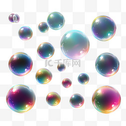 液体球体图片_五颜六色的闪闪发亮的各种大小的