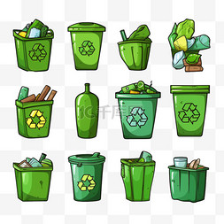 易拉罐可回收物图片_一套包装产品设计标志绿色回收再