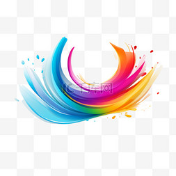 形状物体图片_彩色抽象彩虹插图