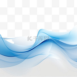 蓝色平滑图片_透明背景上的蓝色波浪形