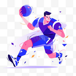篮球蓝色扁平风亚运会运动员运动