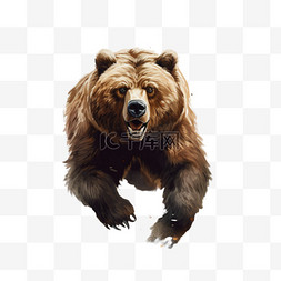 棕熊3d图片_棕熊3d奔跑免扣元素装饰素材