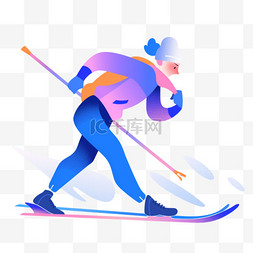 划雪精神体育亚运会运动员蓝色扁